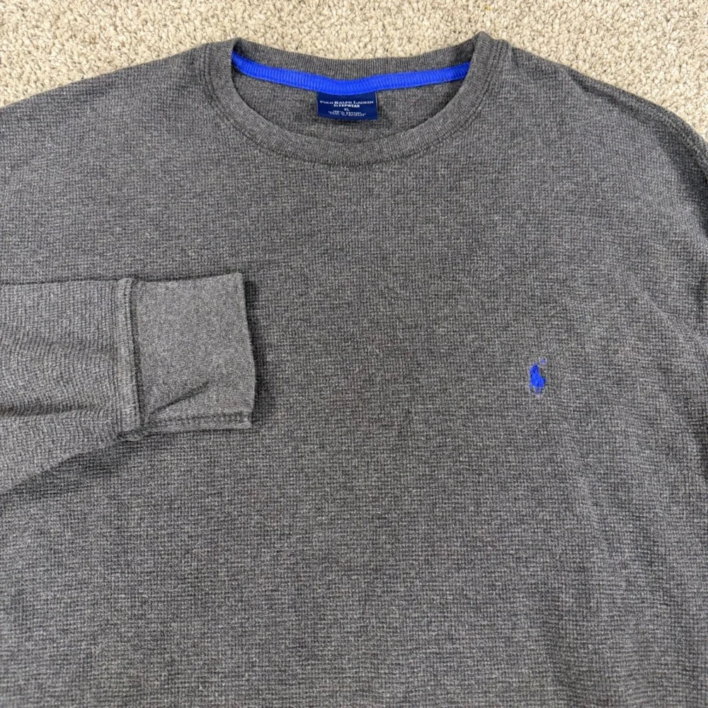 Polo‎ Ralph Lauren Mens XL Gray Waffle Knit Thermal Long Sleeve Sleepwear Shirt